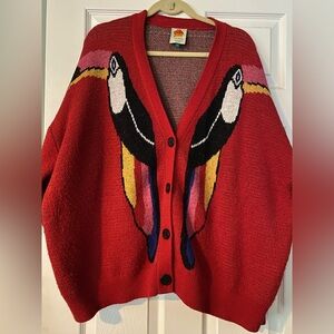FARM Rio Vibrant Red Toucan Sweater